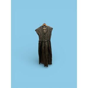 Zara ZW Collection Belted Wrinkled Effect Dress